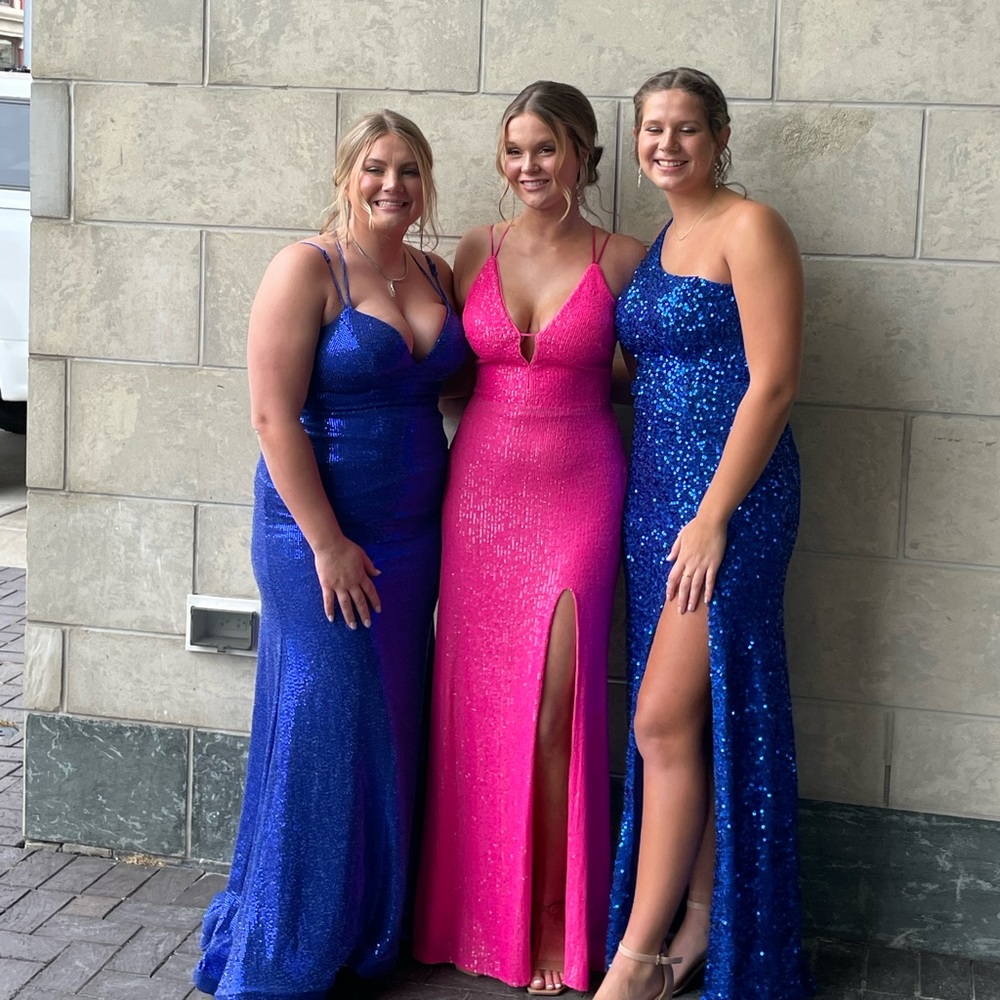 pink sparkly prom dress